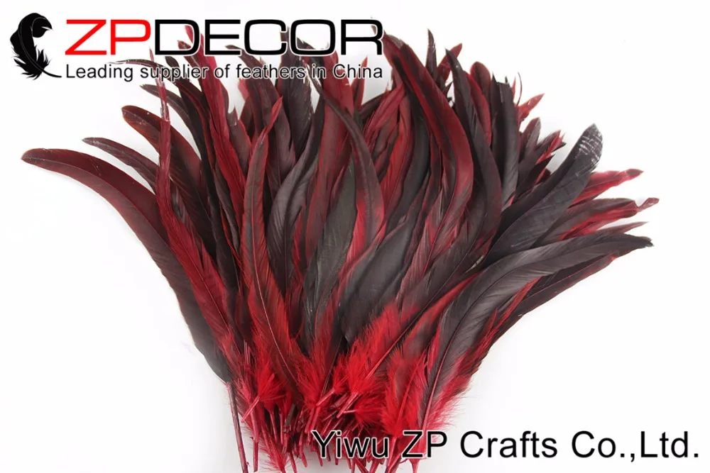 Zpdecor 100 шт./лот 30-35 см(12-14 дюймов) Хорошее качество краситель Красные хвостовые перья птиц для карнавальный Декор