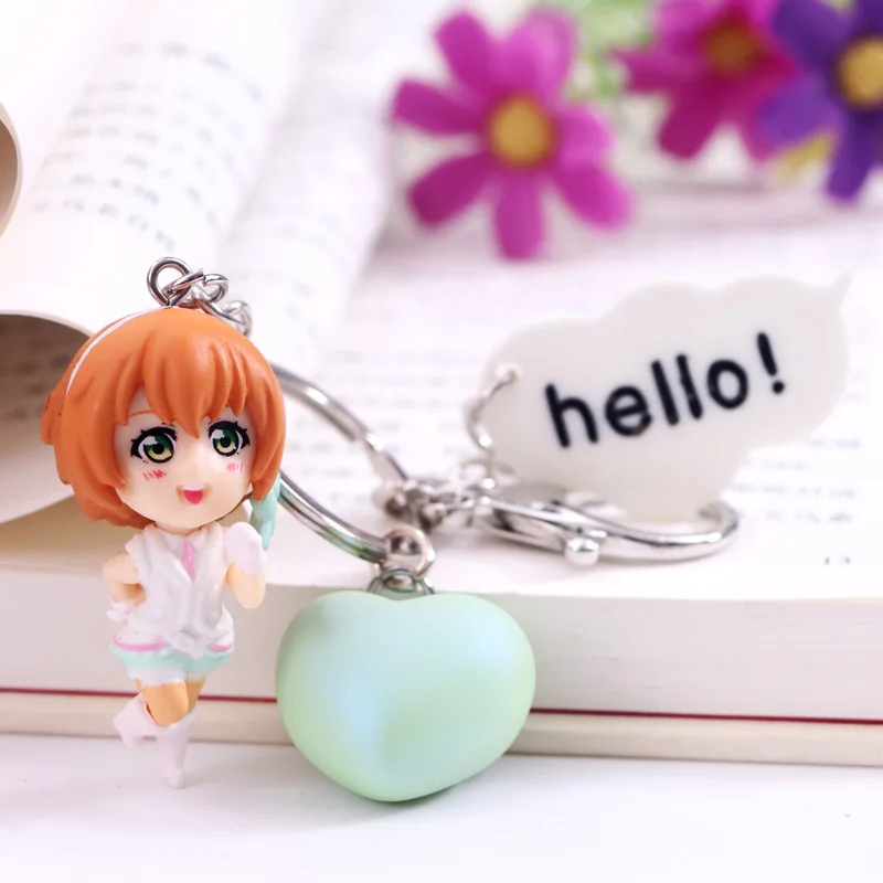 Kawaii аниме Love Live Keychain Honoka Kousaka Hanayo Koizumi Nico Yazawa Maki Nishikino Eli Ayase Подвески экшн-Фигурки