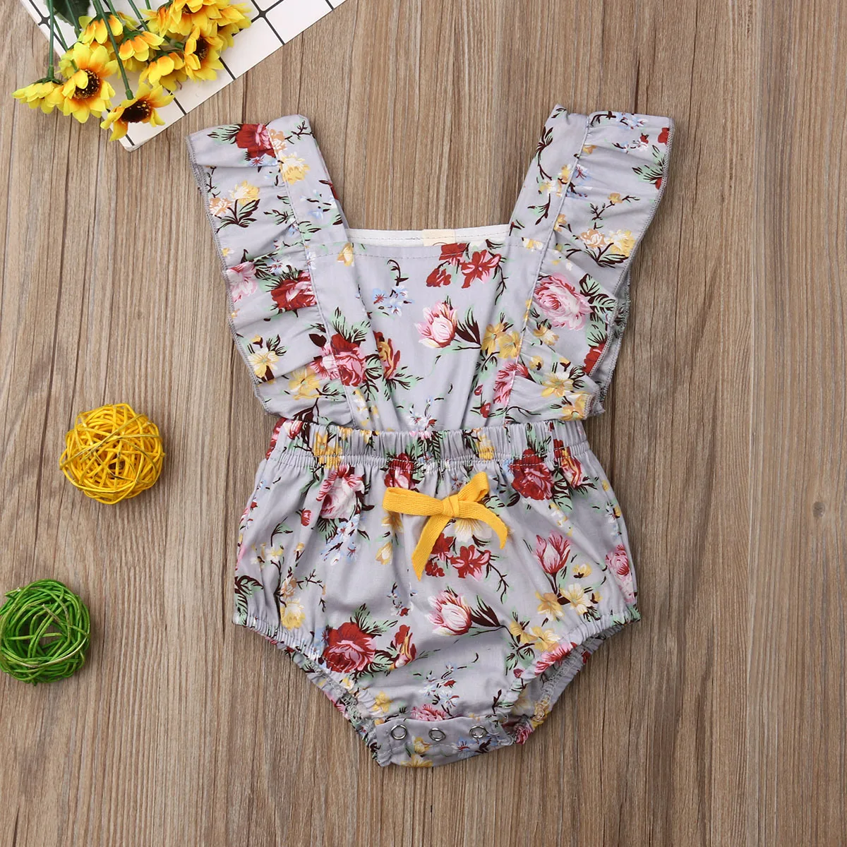 2019 модная одежда для малышей девочек цветочные боди с принтом без рукавов летняя
