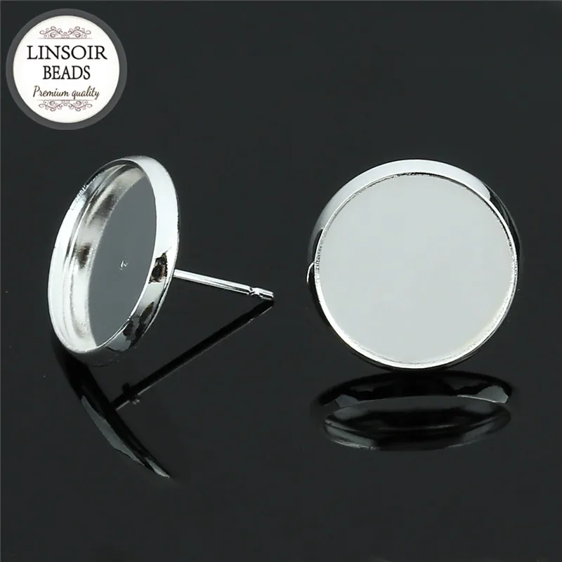 Античные бронзовые/Серебристые медные французские серьги-гвоздики базовые