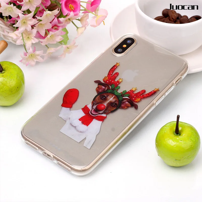 Juocan Happy Christmas Phone Case For Iphone X 10 Soft TPU Back Cover 8 6 |