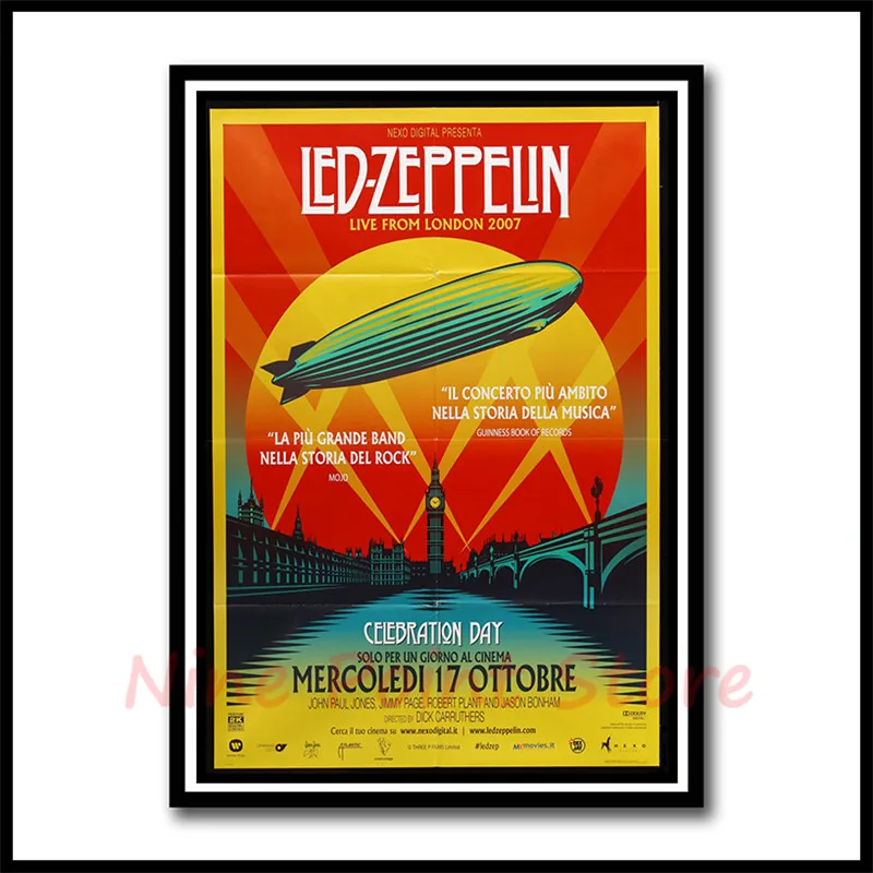 Led Zeppelin рок-музыка с покрытием бумажные Плакаты для дома спальни общежития Настенный декор Бескаркасный плакат - Цвет: Серый
