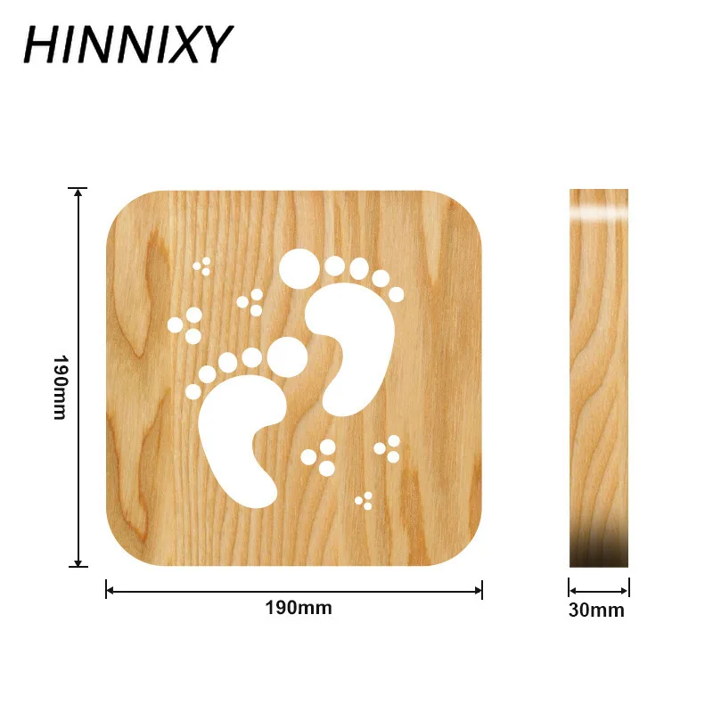 Hinnixy 3D резьба по дереву Ночной свет ноги дерево кофейная чашка крест LED