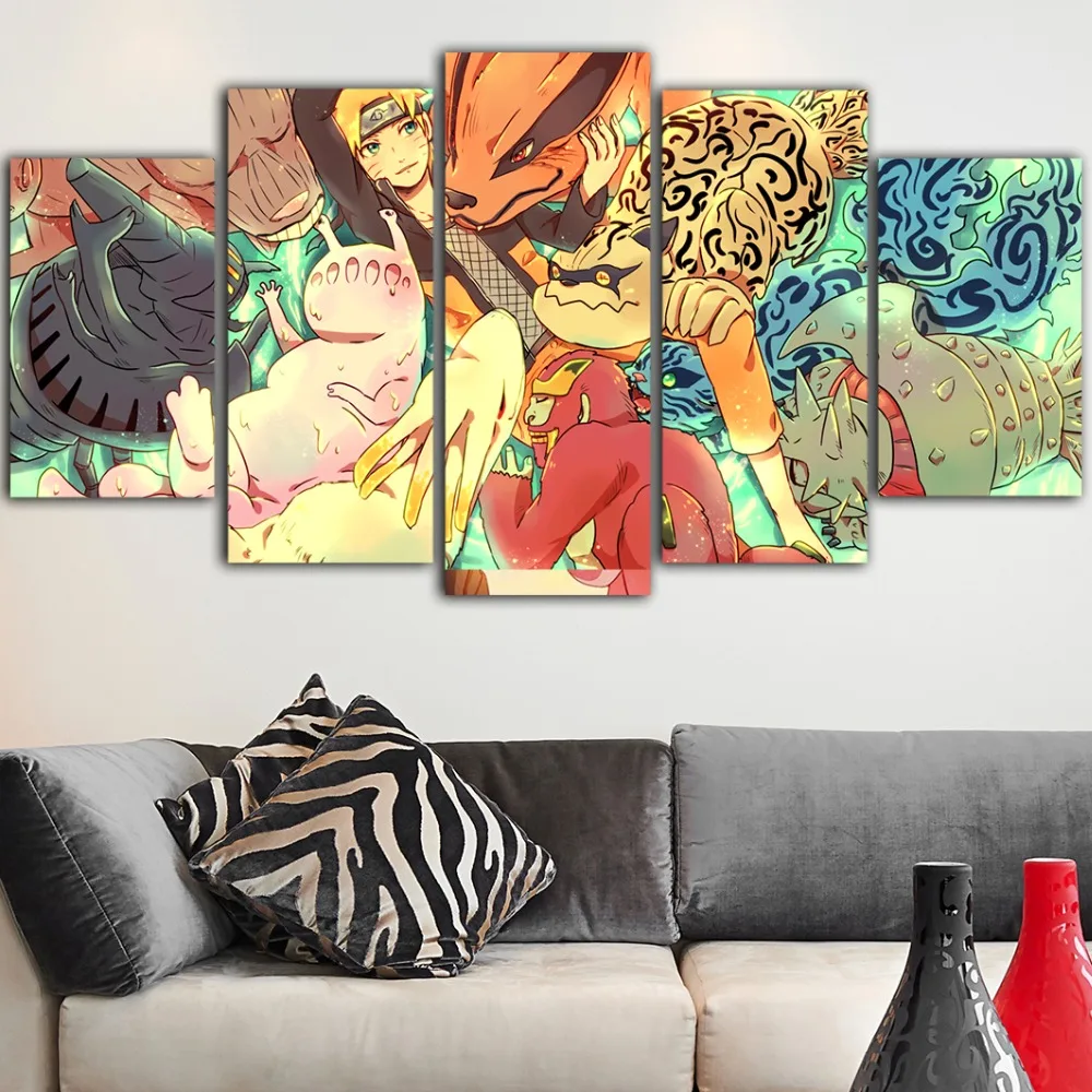 5 шт. горячие аниме постеры Наруто и принты Cuadros Decoraci N Dormitorio Холст Картина Tableau