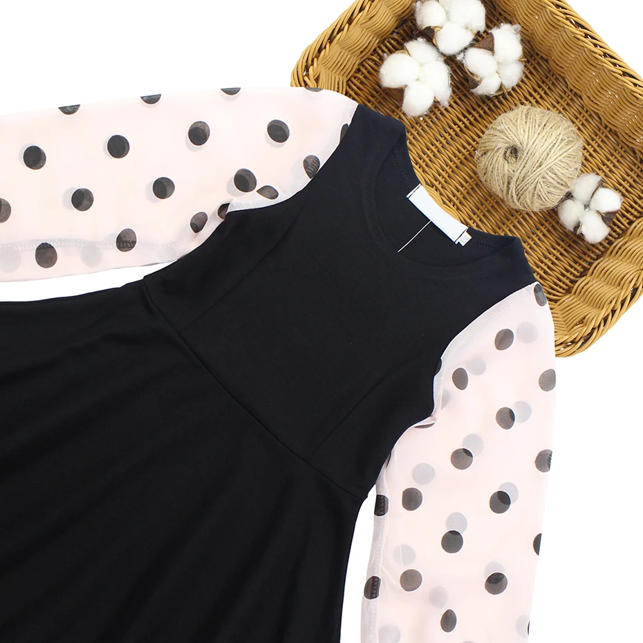 Dresses For Girls Long Sleeve Dot Vestidos Children Spring Autumn Dress Girl Teenage Kids Clothes 6 8 10 12 13 14 | Детская одежда и