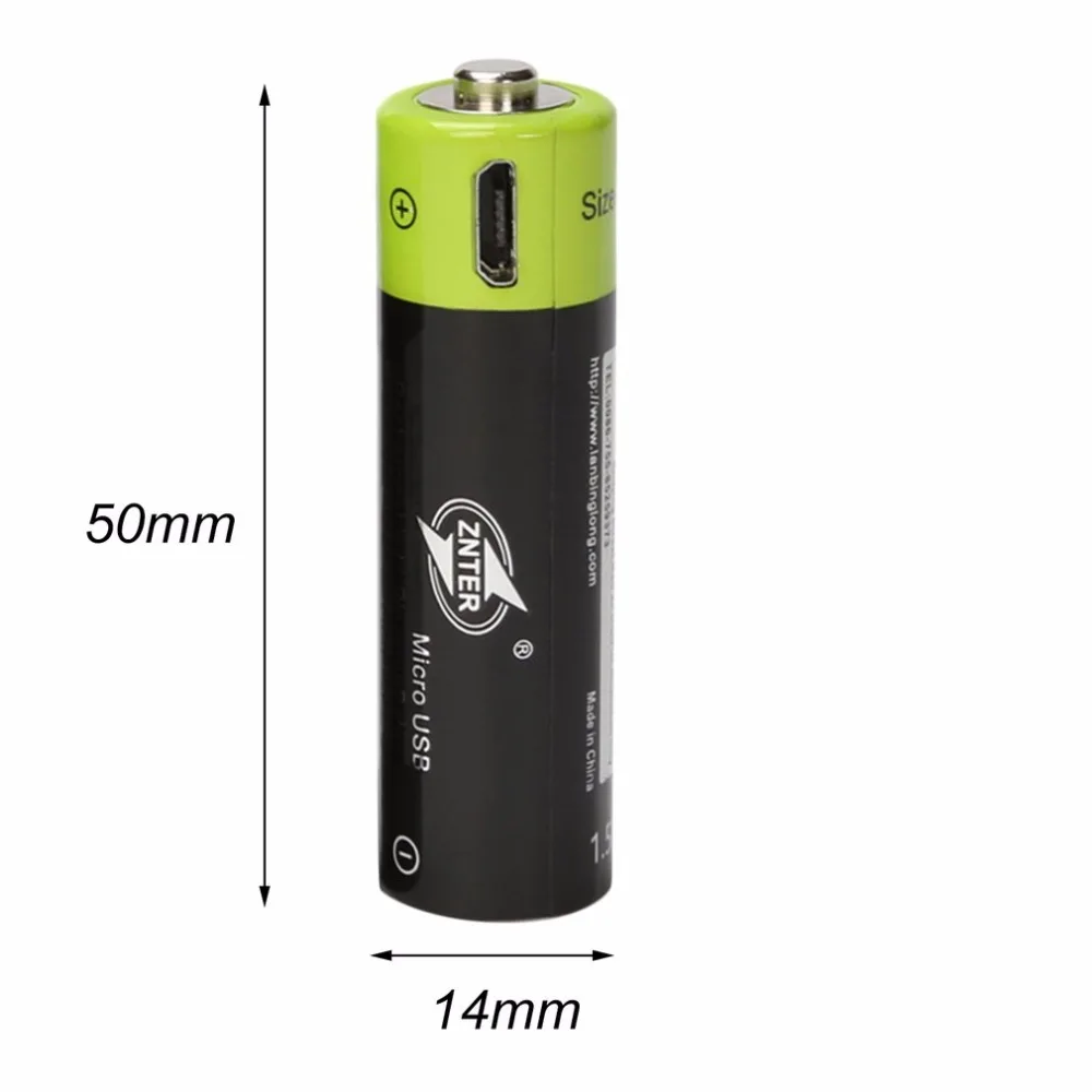 Перезаряжаемая литий-полимерная батарея ZNTER AA 1 5 в 1250 мАч 2/4 шт. с USB-кабелем