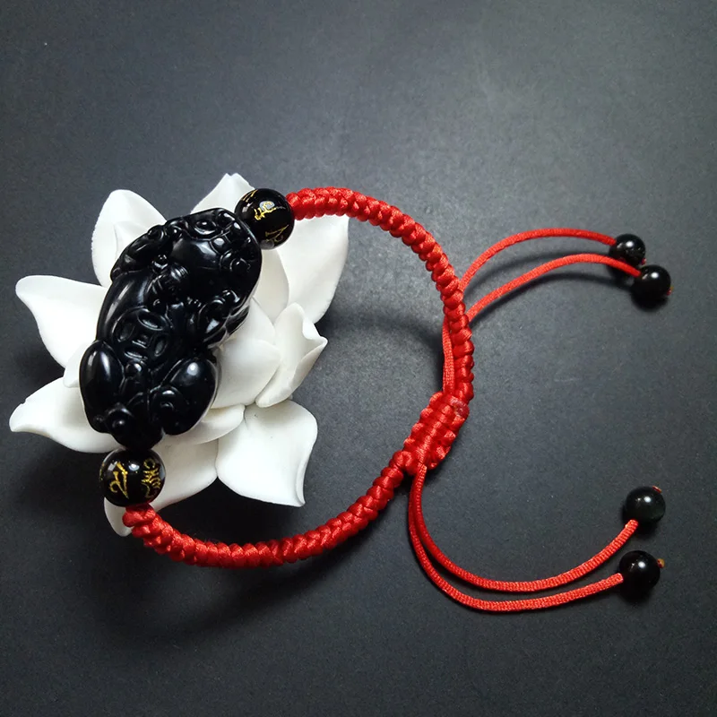 Черный обсидиановый браслет женский Изящные Ювелирные изделия | Украшения и