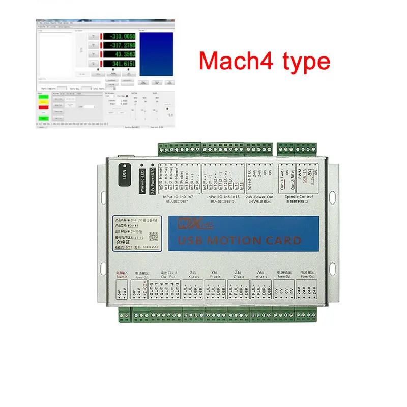 4 осевая плата интерфейса ЧПУ Mach4 usb контроллер движения 2000 кГц карта для