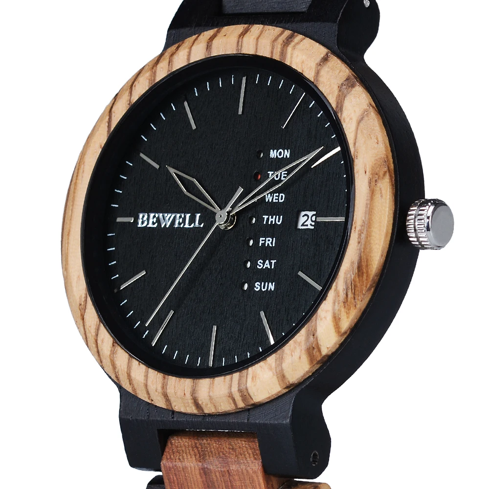 BEWELL relogio masculino деревянные часы для мужчин erkek kol saati неделя отображения даты