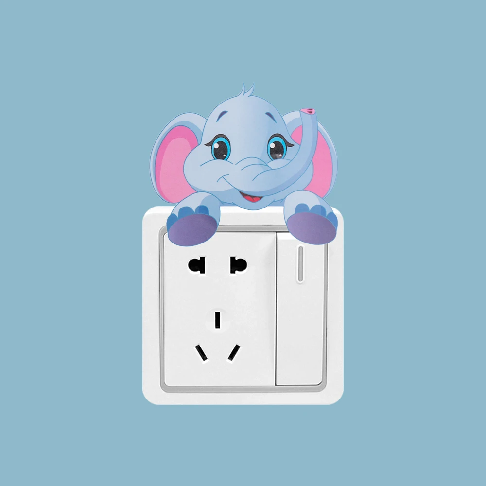 1 шт. милые животные слон панда Жираф переключатель света наклейка DIY Наклейка на