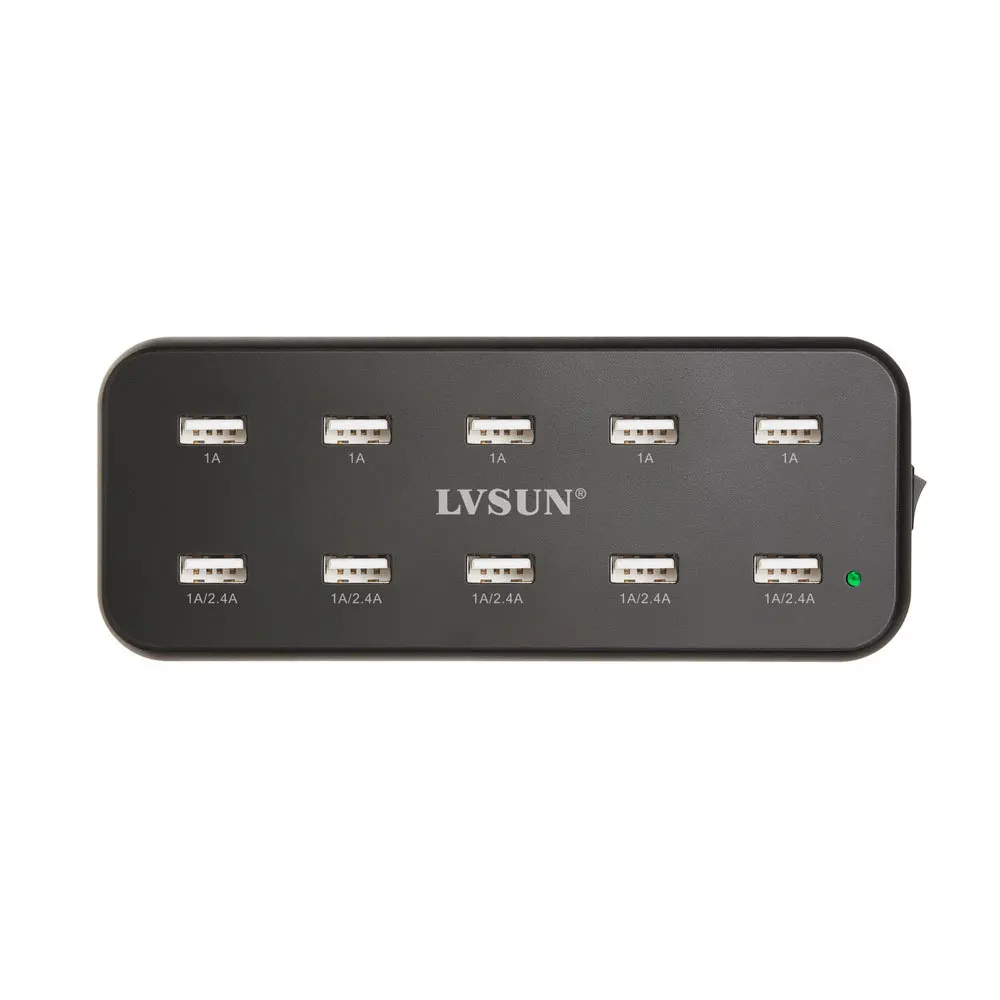 LVSUN 10 в 1 60 Вт 12 а портов универсальное настольное зарядное устройство USB 5 2 4 А для