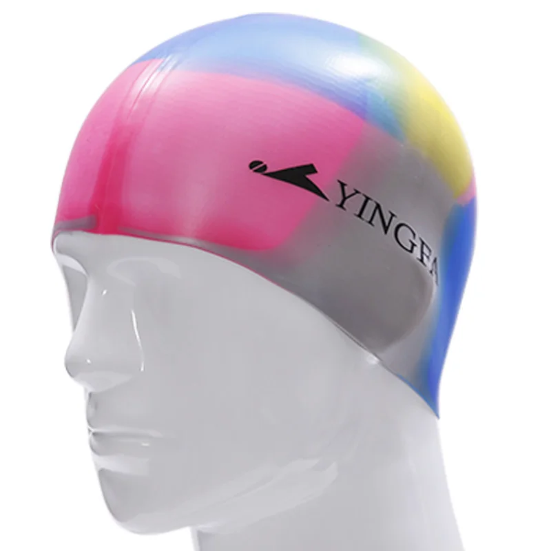 New Multicolor Sporty Silicone Swimming Caps Athlete Particle Swimming Hat Pool Wear Men and Women Protect Ears Bathing Cap - Цвет: 1
