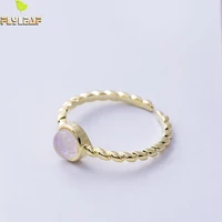 flyleaf gold twist moonstone open rings for women high quality lady 100 925 sterling silver fashion jewelry bague
