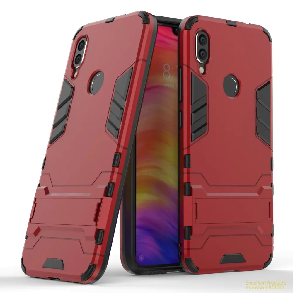 Для Redmi NOTE 7 Чехол из мягкого силикона и жесткого поликарбоната двойная Броня