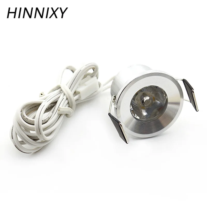 Hinnixy LED 1 5 Вт Серебристые мини светильники для шкафа белый черный 27 мм С Вырезанным