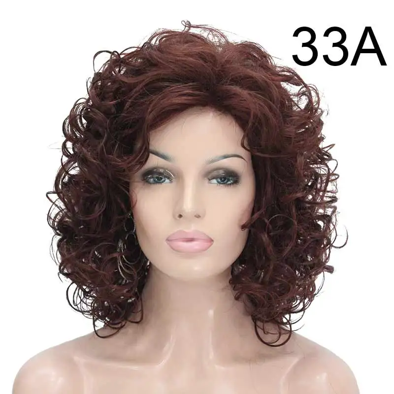 33A StrongBeauty женский парик черный/темно-коричневый Средний вьющиеся волосы натуральные синтетические парики - Цвет: 33A