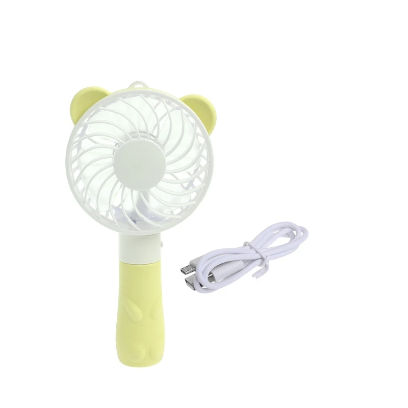 Yellow Портативный ручной вентилятор с питанием от аккумулятора USB портативный мини-вентилятор кулер с ремешком - Цвет: Yellow