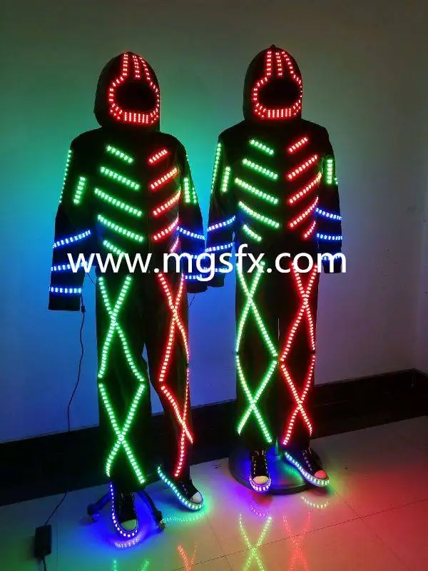 Новинка 2017 костюм со светодиодной подсветкой Одежда для танцев костюмы с роботом