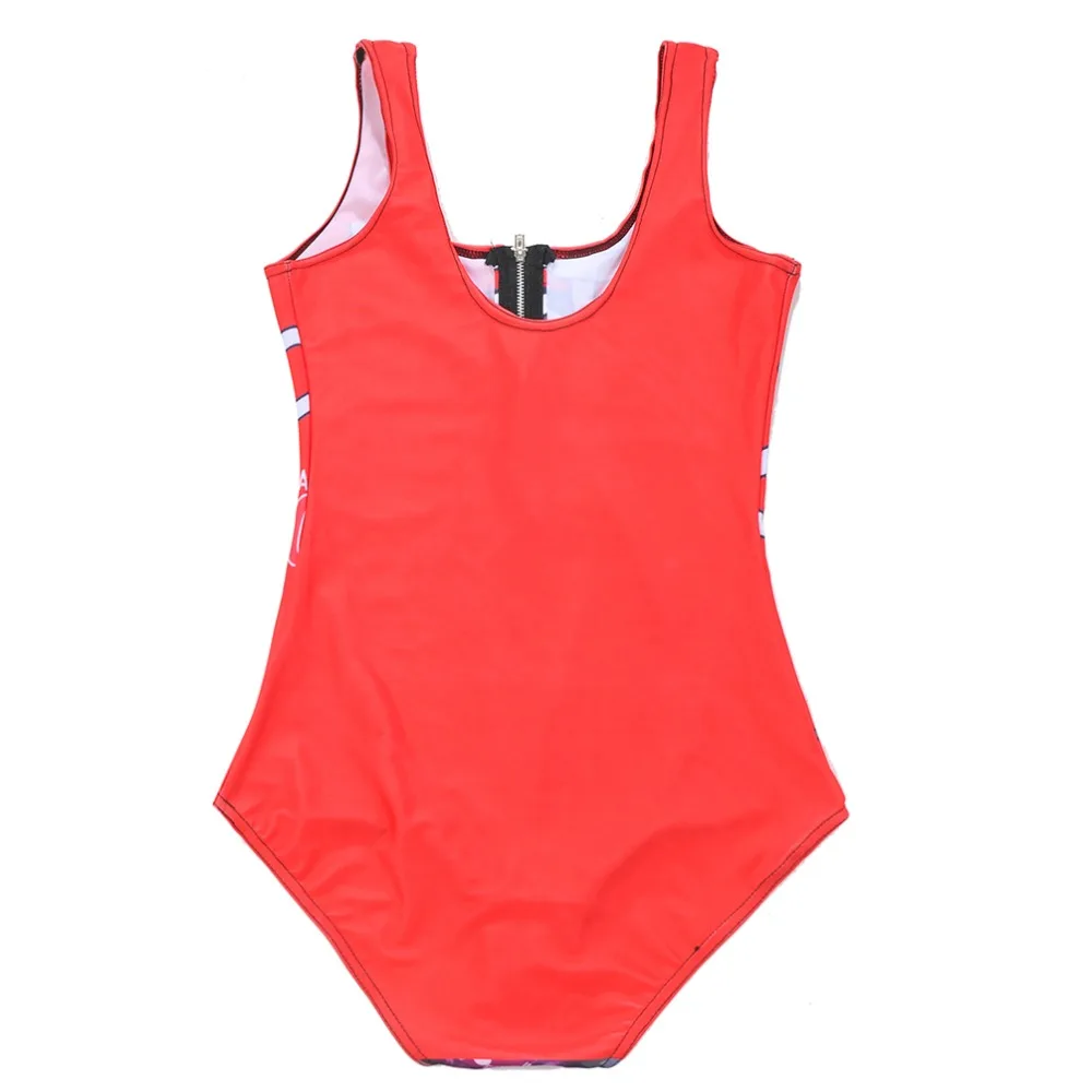 Новый размера плюс с принтом для девочек цельные купальники женщин на лето и