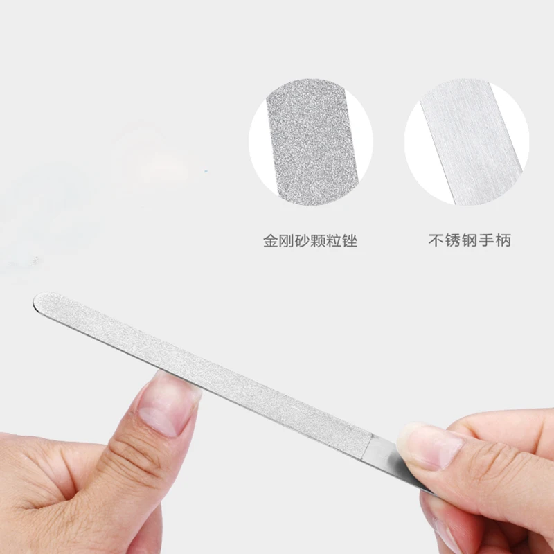 Двухсторонняя пилка для ногтей из нержавеющей стали 1 шт. 17 5 см металлический