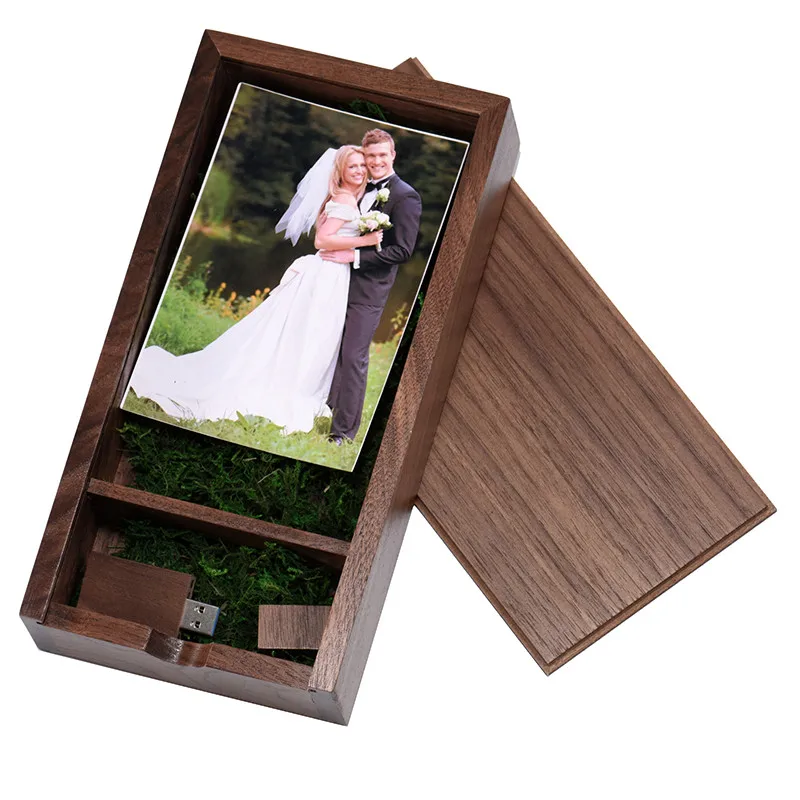 Walnut wood SHANDIAN(1 шт. бесплатный логотип) фото уникальный Альбом ореховое дерево USB+ коробка Флешка USB флэш-накопитель 8 ГБ 16 ГБ 32 ГБ 64 ГБ(120*250*50 мм - Цвет: Walnut wood