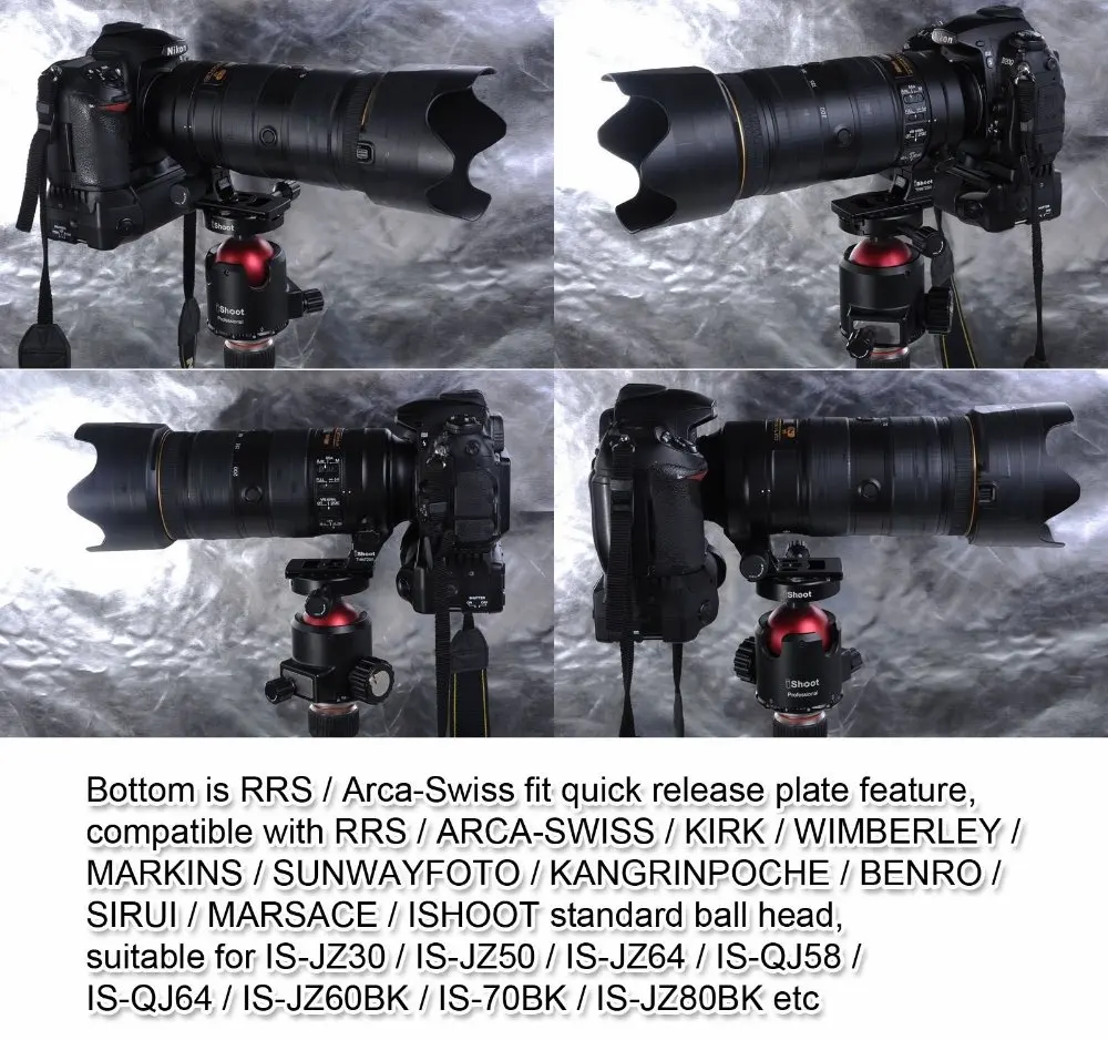 Адаптер iShoot для штатива объектива Nikon AF S 70 200 мм f/2.8E FL ED VR NikonAF 500 f/5.6E PF VR|Моноподы| |