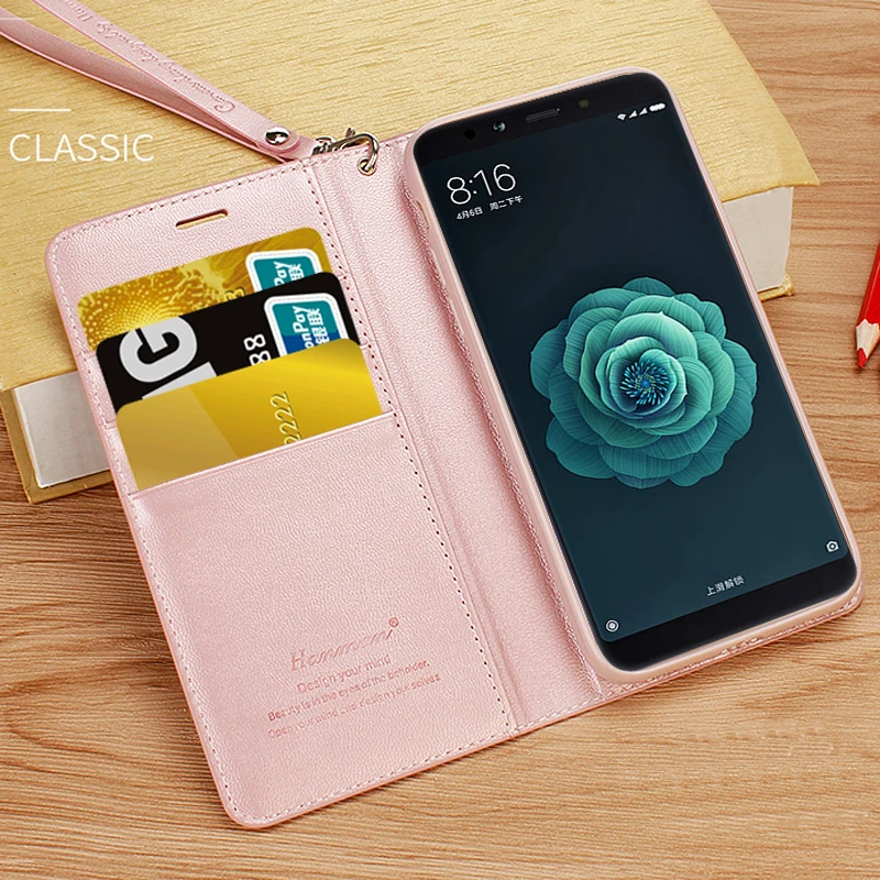 Hanman для Xiaomi mi A2 Книга Бизнес Стиль Ретро Овчина кожаный бумажник задняя крышка чехол с подставкой держатель Слот для карт для mi 6X