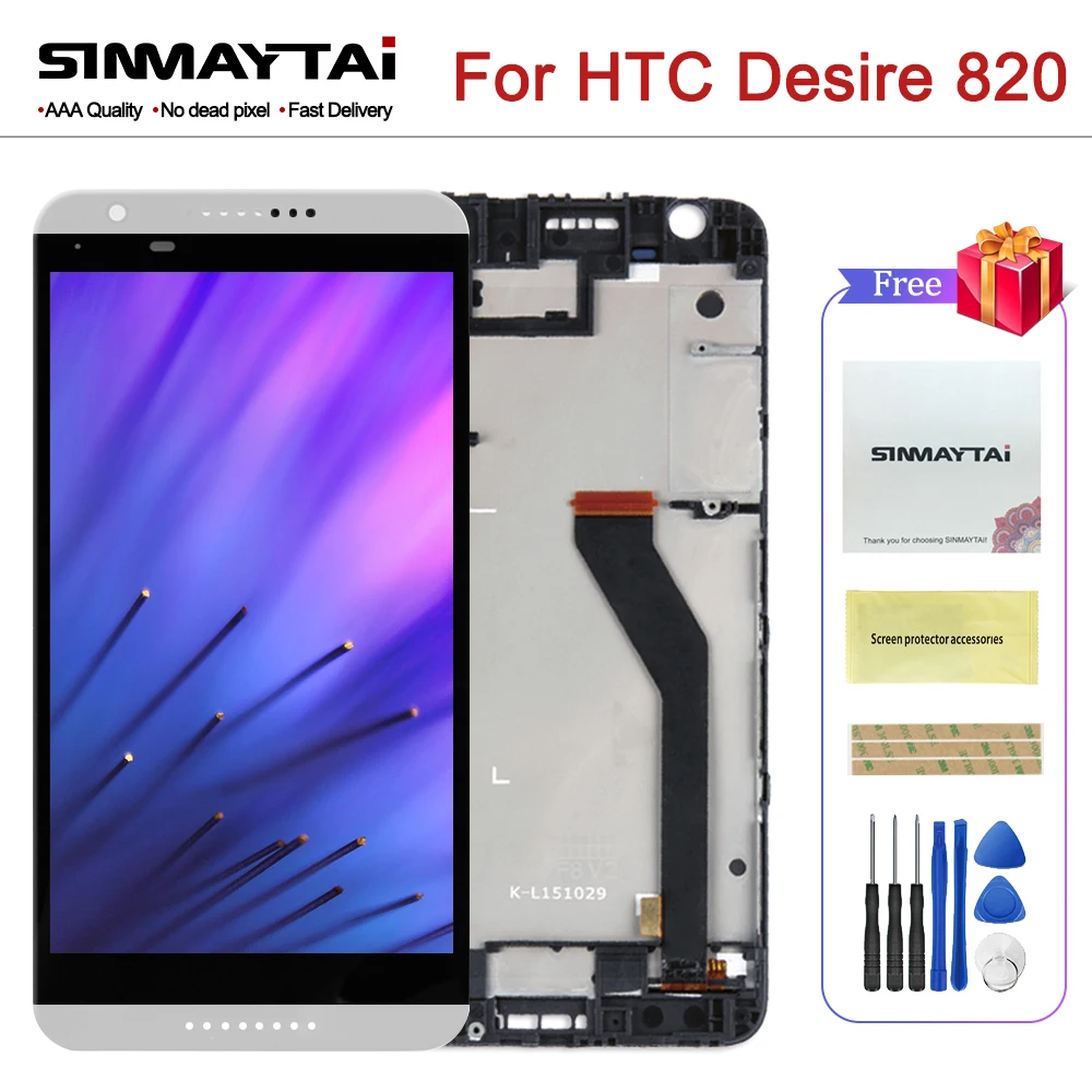 Дисплей с тачскрином для HTC Desire 100% ЖК-дисплей дигитайзер в сборе запасные части 820