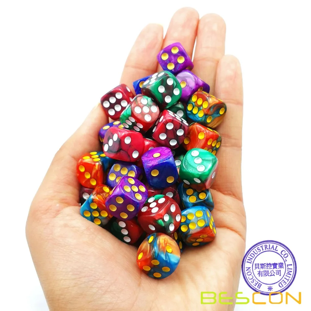 Bescon D6 12 мм 36 шт набор Шестигранная форма (36) блок игральных костей разные цвета близнецов