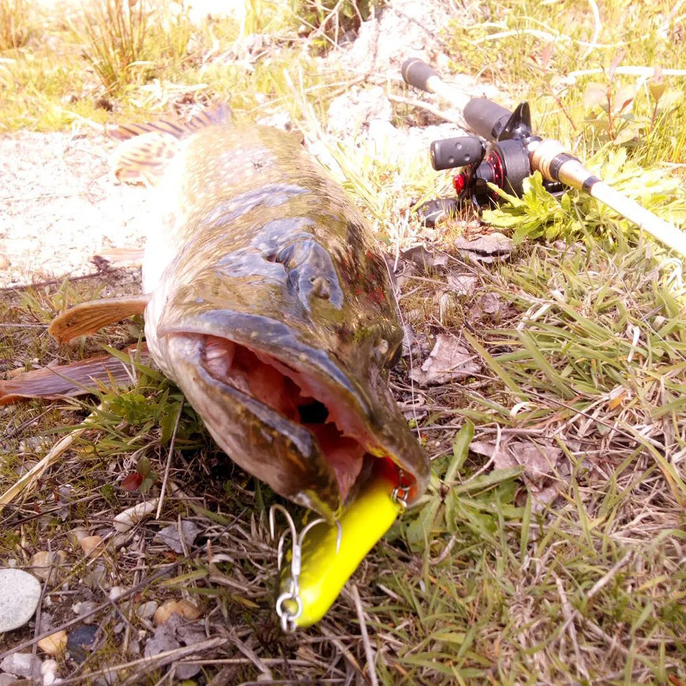 Новинка, 150 мм, 76 г, качественная приманка Muskie Pike, медленно погружающаяся искусственная, жесткая, для рыбалки, луженая, усиленная, тройные Крючки