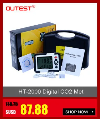 HT-2000 цифровой CO2 МЕТР CO2 монитор детектор анализатор газа 9999ppm CO2 Анализаторы температура относительная влажность тестер