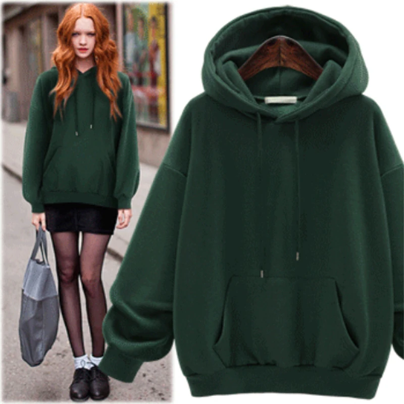 

New 2018 Autumn Winter Women Hoodies Slim Plus Thick Velvet Sweatshirt Pullover Hoodies Woman Clothes Plus size