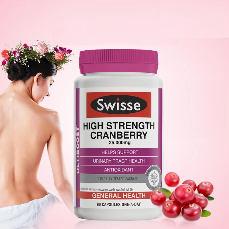 Австралийские капсулы Swisse Cranberry 90 для поддержки мочевого канала лечения