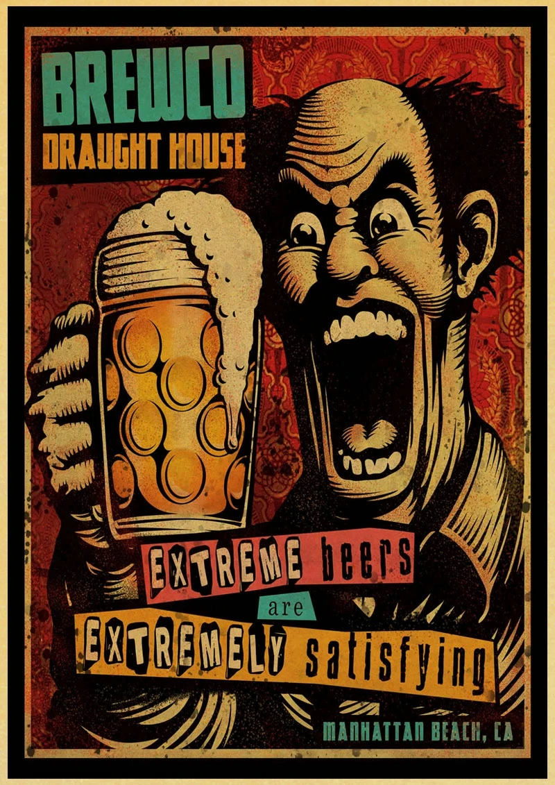 

Coffee Beer Wine collection Bars Decor vintage poster retro kraft paper vintage poster Home Room Decor wall sticker painting