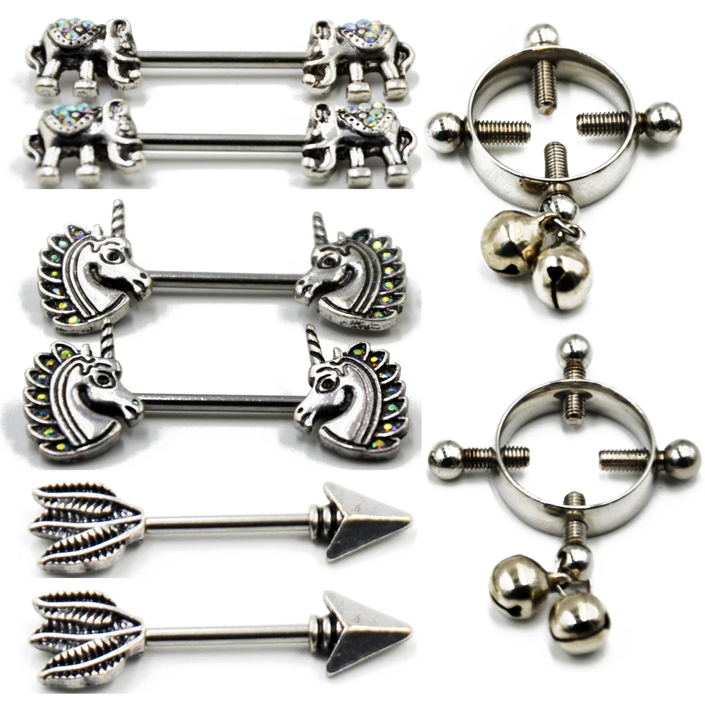 Винтажное кольцо-штанга для сосков пара винтажных украшений имитации пирсинга