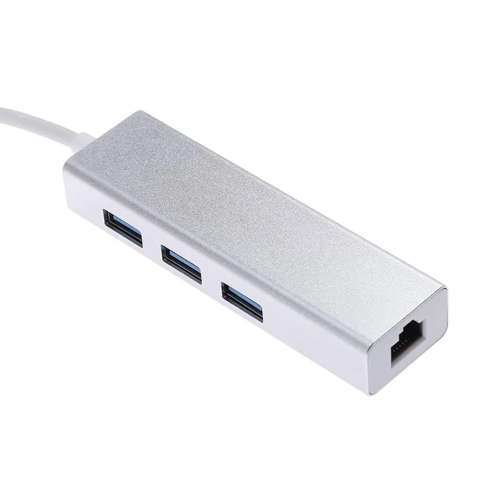 Адаптер Type C для RJ45 Gigabit Ethernet с 3 портами USB 0 Hub ASUS Chromebook HP Dell Acer Macbook Pro Lenovo ноутбука