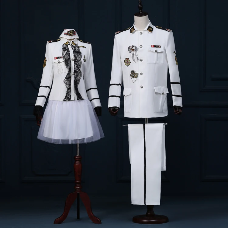 S-2XL! Коллекция 2018 года сценические костюмы для пар ВМС студийной съемки армейское