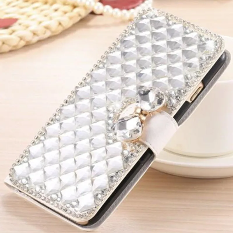 10 шт./лот Новый Роскошный Кожаный Бумажник Bling Rhinestone Чехол Для Lenovo A536 Оригинальный