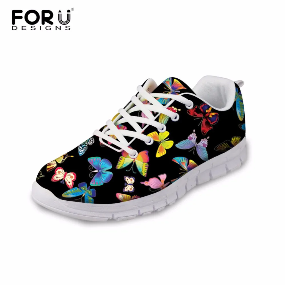 FORUDESIGNS/Новое поступление Летнее бабочки Женские кроссовки Femme Дизайнерская