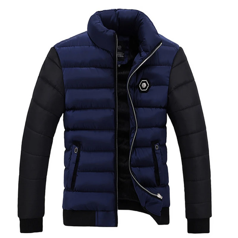 Мужская парка из флиса в стиле пэчворк Повседневная приталенная желтого и серого