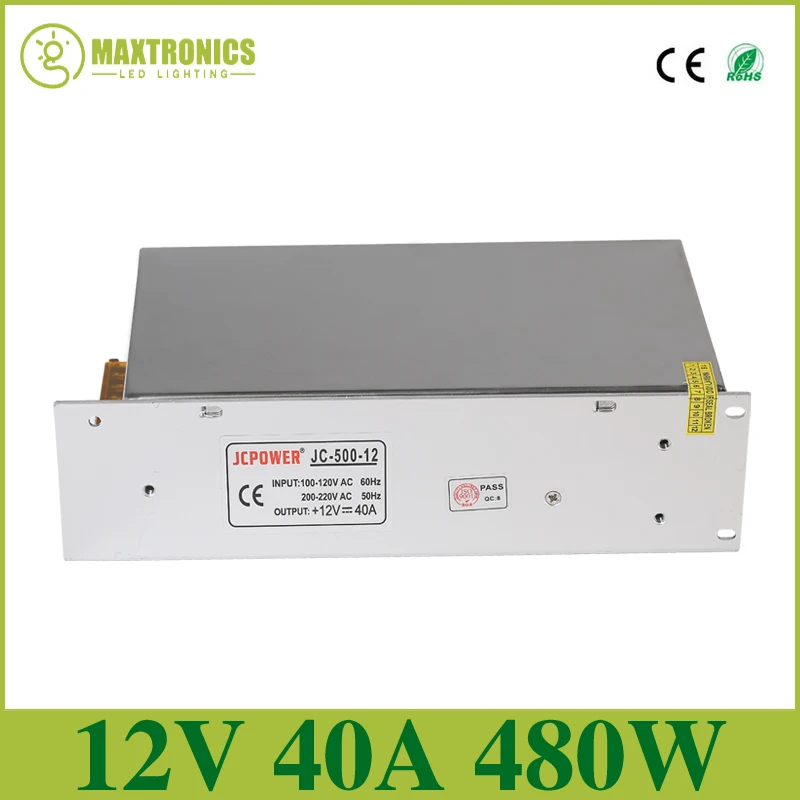 12 V 40A 480 W Универсальный Регулируемый импульсный источник питания AC110/240 для CCTV PSU