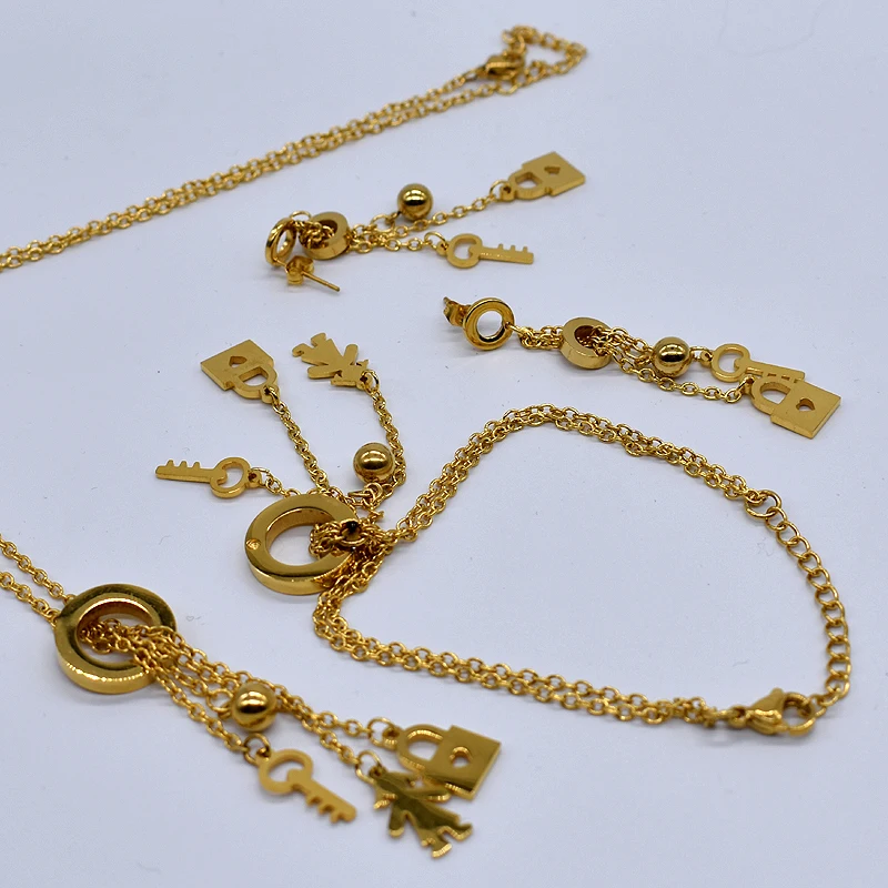 AMUMIU Женские кулоны браслет серьги ожерелье набор ювелирных изделий для помолвки