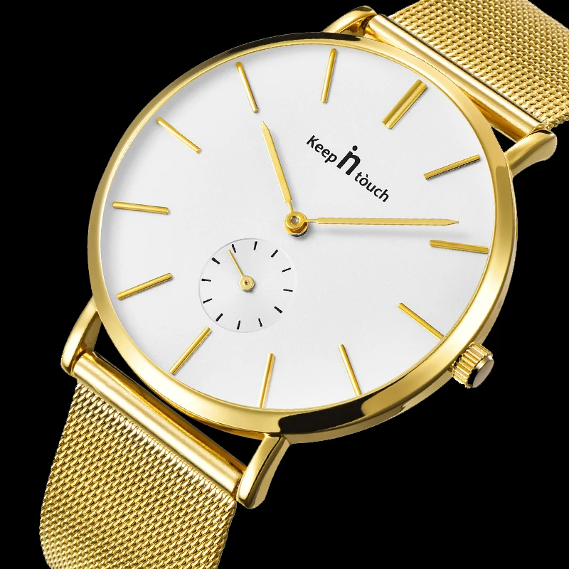 Мужские Простые часы Keep In Touch мужские ультратонкие кварцевые с двойным