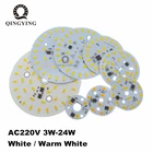 10 шт., 3 Вт, 5 Вт, 7 Вт, 10 Вт, 12 Вт, 15 Вт, 18 Вт, 24 Вт, переменный ток, 220 В, led pcb SMD5730, встроенный ic драйвер, белыйтеплый белый источник света для светодиодной лампы