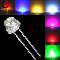 100pcs 5mm diode straw hat white red green blue yellow purple smd smt led clear super bright wide angle bulb 20000mcd lamp