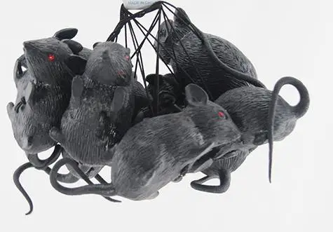 Черная резина ужасов Хэллоуин игрушечная крыса вечерние украшения Пасхальный