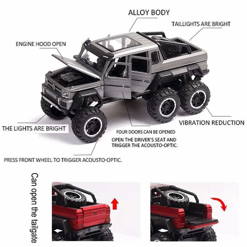 Модель автомобиля Mercedes G63 6WD AMG с подвеской высокой имитацией внедорожных
