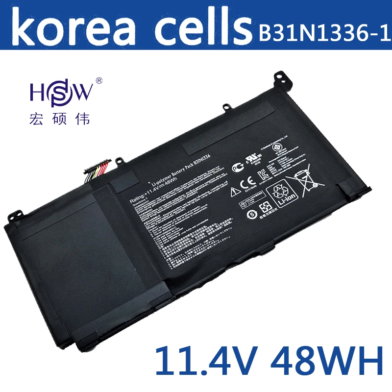 HSW 11.4V 48WH genius laptop Battery B31N1336 For Asus VivoBook S551 R553L R553LN S551LN-1A High Quality bateria akku | Компьютеры и