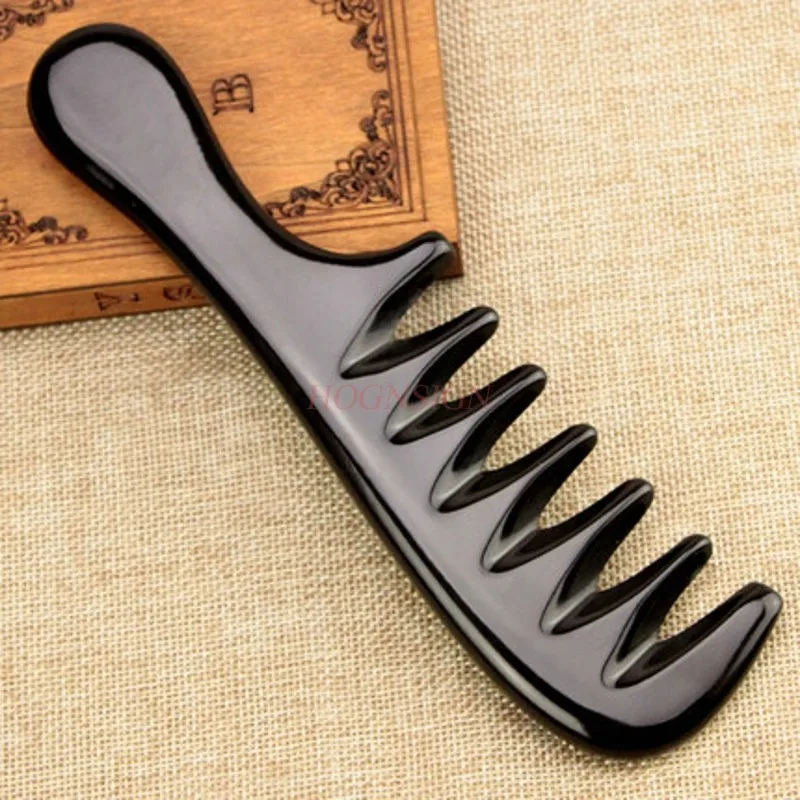 Horn Comb Seven-tooth Meridian Curly Hair Combs Head Large Tooth Wide Toothed Hairbrush Anti Static Thickening Length 20cm Sale