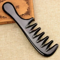 horn comb seven tooth meridian curly hair combs head large tooth wide toothed hairbrush anti static thickening length 20cm sale